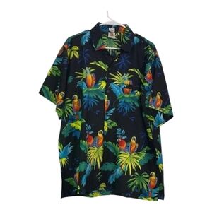 Rima Signature No‑Iron Wrinkle‑Free Beach Shirt – Men’s Size L Tropical Casual